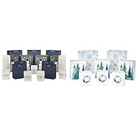 Hallmark Blue and Silver Bulk Gift Bags Assorted Sizes (18 Gift Bags: 5 Small 5
