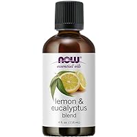 NOW Essential Oils, Lemon & Eucalyptus Oil Blend, Invigorating Aromatherapy Scent, Blend of Pure Lemon Oil and Pure Eucalyptus Oil, Vegan, Child Resistant Cap, 4-Ounce