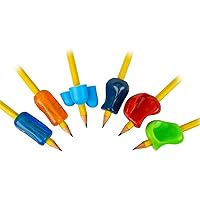 Premium Pencil Grips Assortment Pack, Universal Ergonomic Writing Aid For Righties And Lefties, Colorful Pencil Grippers, Includes 6 Different Grips, Assorted Colors, 6 Count - PGP-006
