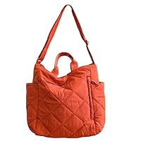 Quilted Shoulder Bag Large Capacity Solid Color Messenger Bag for Girl Women Versatile Crossbody Bag Winter Trendy Bag