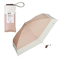 Wpc. RWS-TN2410-102 53 EC 2024 Folding Parasol/Umbrella, Shade, Unisex, Stylish, Cute, Compact, Large when Open, for Work or School, Simple, Bicolor, 8.5 oz (240 g), 20.9-inch (53 cm) Ribs, Dusty Pink
