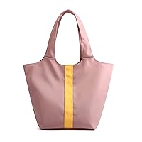 Waterproof Women Handbag Casual Large Shoulder Bag Nylon Large Capacity Tote Bag Luxury Top Handle Shopping Bag (Color : Pink, Size : 24x23x32cm)