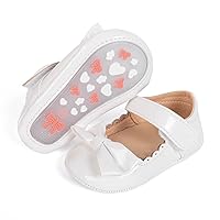 Sawimlgy Baby Girls Mary Jane Sequins Crown Flats PU Leather Wedding Party Princess Ballet Shoe Infant Rubber Sole Prewalker Toddler First Crib Shoes