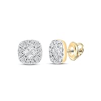 The Diamond Deal Yellow-tone Sterling Silver Womens Round Diamond Heart Earrings .02 Cttw