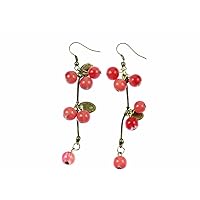 Miniblings Currants Berries Summer Earrings – Handmade Fashion Jewellery I Fruit Holiday Summer Holiday Earrings Earrings, Plastic Cotton, No Gemstone