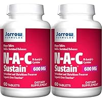 N-A-C Sustain, Supports Liver and Lung Function, 600 Mg, 60 Sustain Tablets (Pack of 2)