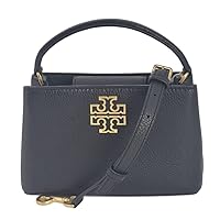 Tory Burch 140987 Britten Black Pebbled Leather With Gold Hardware Small  Women's Adjustable Shoulder Bag