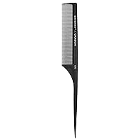 Cricket C50 Professional Hair Stylist Carbon Fine Tooth Rattail Comb Anti-Static Heat Resistant Style Combs for Styling Teasing Parting Sectioning Hair Coloring Lifting