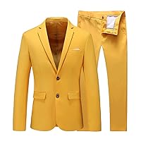 UNINUKOO Men's Suit Slim Fit 2 Button 2 Piece Suits for Men Party Formal Dress Solid Tuxedo Blazer Jacket Pants Set