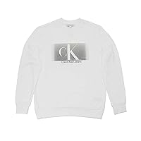 CALVIN KLEIN Men's Long Sleeve Monogram Crewneck Sweatshirt, Brilliant White,XL - US