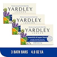 London Essential Oil Super Blend Soap (orange, lavender, tea tree, peppermint oils), 3-Bars, 3 x 4 oz,