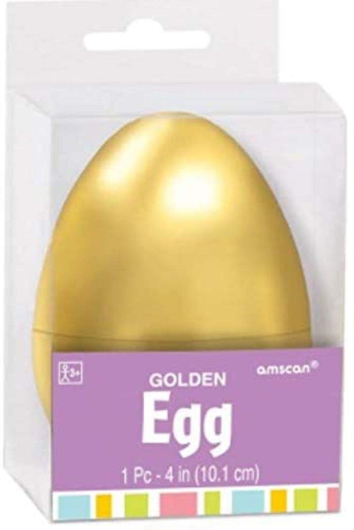 Amscan Golden Fillable Easter Egg - 4', 1 Pc for 48 months to 144 months