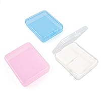 Framendino, 3 Pack Portable Travel Cotton Pad Holder Dispenser Cosmetic Sponge Storage Box with Transparent Lid Storage Jar Cosmetic Pad Container
