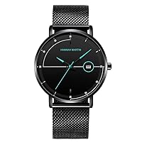 Luxury Men's Watch,Waterproof Chronograph Luminous Creative Men Watch Star Moon Design,Black