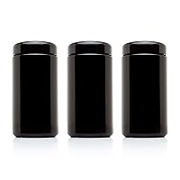 Infinity Jars 500 ml (17 fl oz) 3-Pack Tall Large Black Ultraviolet Glass Wide Mouth Screw Top Jar