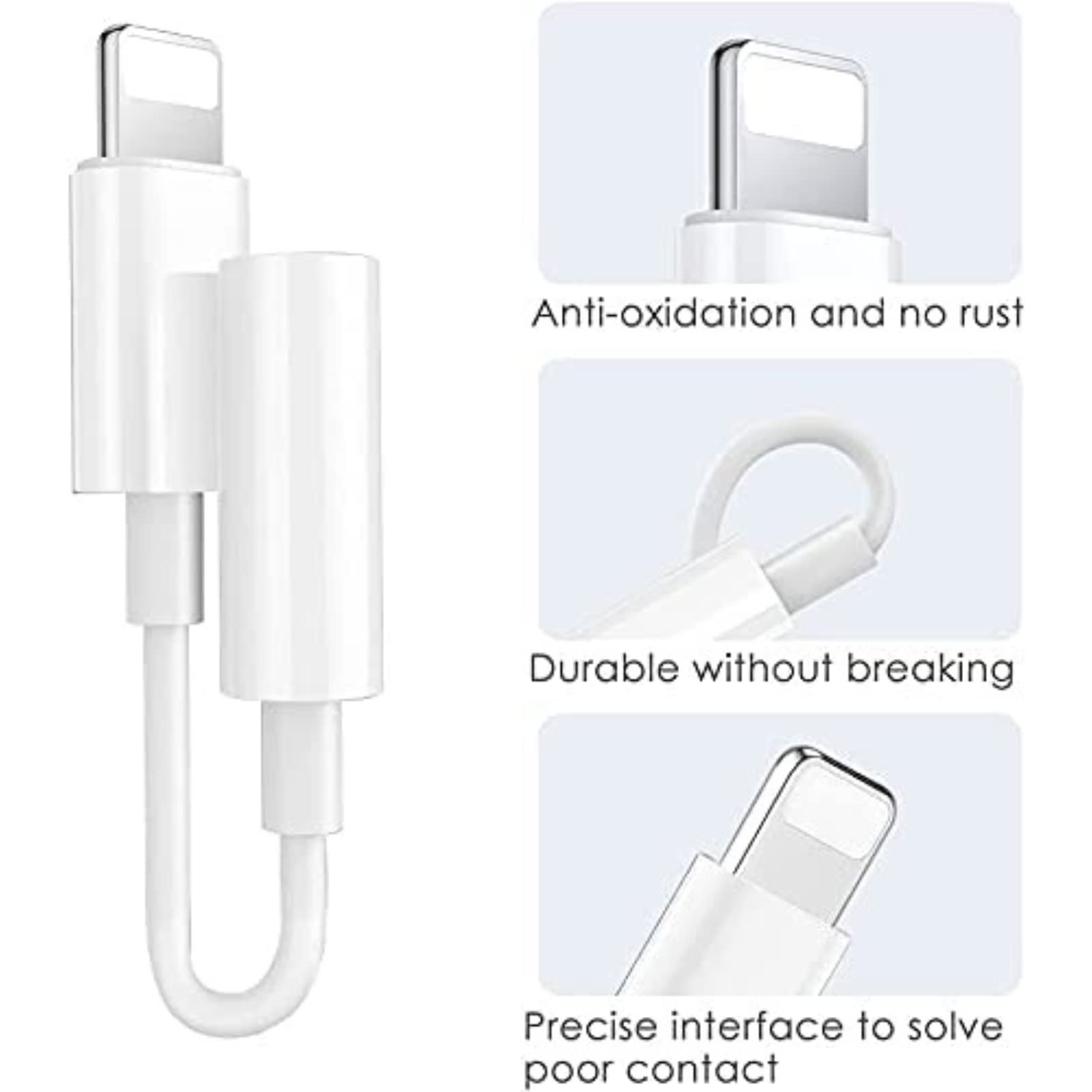 3.5mm Headphone Adapter Aux Audio Jack Dongle Earphones Cable Converter Compatible with iPhone 14 Pro Max/14 Plus/13 12 Pro Max/SE/11 Pro Max/XS-All iOS