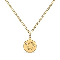 Zodiac Chain Gold with Birthstone for Ladies - 18K Gold Plated Necklace with Zodiac Pendant