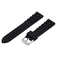 Clockwork Synergy - Premium Silicone Watch Band Straps - Black - 20mm Interchangeable Replacement Watch Strap