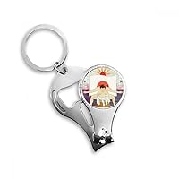 Mount Fuji Japanese Ukiyo-e Sumo Nail Clipper Ring Key Chain