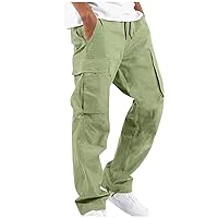 Men's Casual Cargo Pants Hiking Pants Workout Joggers Sweatpants for Men Fleece Athletic Loose Outdoor Cargo Pants