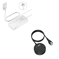 2 Prong Power Strip with 10ft Extension Cord & NTONPOWER 2 Prong Power Strip, 1875W/15A 2 Prong to 3 Prong Outlet Adapter, 3 Outlets & 2 USB A & 2 USB C