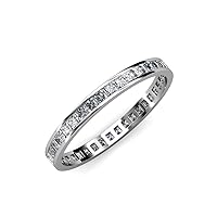 Princess Cut Diamond 1.55 ctw Channel Set Womens Eternity Ring Stackable in14K