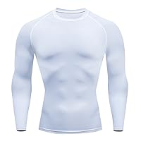Mens Stretch Workout Gym Fitness Tshirts Bodybuilding Trainning Muscle Tees Long Sleeve Casual Slim Quick Dry Solid Pullover