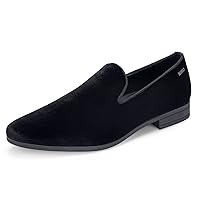 UUBARIS Mens Velvet Loafers Slip-on Dress Shoes Fashion Style Driving Shoes Classic Tuxedo Shoes Casual Oxford Shoes