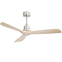 Sofucor 52 Inch Ceiling Fan without Light, 3 Blade Ceiling Fan, Outdoor/Indoor Ceiling Fan with Remote Control, Noiseless Reversible DC Motor For Bedroom/Living Room/Farmhouse, 3 Down Rods