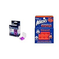 Flents Ear Plugs 10 Pair & Mack's Silicone Ear Plugs Kids Size 6 Pair Bundle for Sleeping, Snoring, Loud Noise, Swimming, Traveling