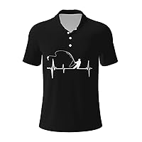 Fishing Heartbeat Men’s Polo Shirts Casual Tshirt for Men