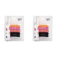 Wet Brush Fabric Coils Hair Scrunchies for Women & Girls - 5 Count, Pink - Suitable for All Hair Types - Pain-Free Hair Accessories Perfect for Long Lasting Braids, Ponytails and More (Pack of 2)