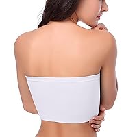 Pure Comfort Strapless Bras for Women, Wireless Bra Seamless Bandeau Bra Tube Top Solid No Pad Bandeau Bralette