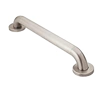 Moen Peened Slip-Resistant Finish Bathroom Safety 18-Inch Grab Bar with Concealed Screws for Elderly or Handicapped, R8918P