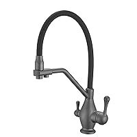 Faucets,3 Way Kitchen Tap Brass Hot and Cold Water Filtered Water Kitchen Sink Tap/Grey