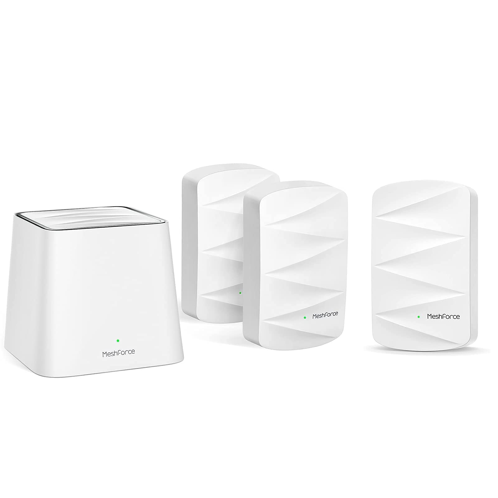 Meshforce M3 Mesh WiFi System (4 Pack), Up to 6000 sq.ft （8+ Rooms） Whole Home Coverage, WiFi Router Replacement, Parental Control, Plug-in Design (1 WiFi Point & 3 Dots)