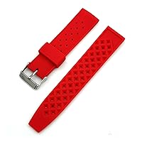 Rubber Strap Soft Sport Silicone Wrist Band for Seiko SRP777J1 20mm 22mm Men Waterproof Diving Replacement Watchband (Color : Red, Size : 20mm)