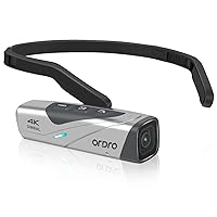 ORDRO EP8 Wearable Camera Hands-Free POV Capture, Ultra HD 4K 60fps Camcorder with 1/2.8