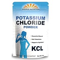 Source Nutrition Potassium Chloride Powder - Supports Hydration and Fluid Levels, Table Salt Substitute, Excellent Source of Potassium - KCL Supplement (8 oz.)