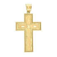 10k Gold Dc Mens Cross Height 44.1mm X Width 23.4mm Religious Charm Pendant Necklace Jewelry Gifts for Men