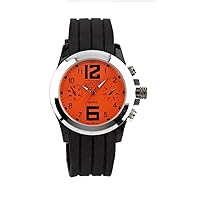 Mens Black Rubber Orange Dial Chronograph Design Eton Watch - Gents Fashion Watch