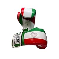 Invincible Fight Gear Standard Hook and Loop Leather Training Boxing Gloves with Mexican Flag Colors -Ideal for Boxing, Kickboxing, Muay Thai, MMA for Men Women and Kids