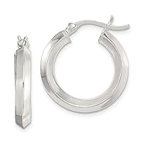 925 Sterling Silver Knife Edge Hoop Earrings Jewelry Gifts for Women in Silver Choice of Hoop Earrings and 20mm 30mm 40mm 50mm