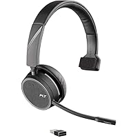 Plantronics - Voyager 4210 UC USB-A with Charge Stand (Poly) - Bluetooth Single-Ear (Monaural) Headset - Connect to PC, Mac, & Desk Phone - Noise Canceling - Works with Teams, Zoom & more