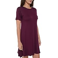 Women's Short Sleeve Midi T-Shirt Dress, Casual Cute Loose Swing Tunic Dress, Trendy Spring Summer 2024