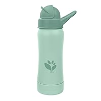 Sprout Ware® Straw Bottle 10oz., 6mo+, Plant-Plastic, Platinum-Cured Silicone, Dishwasher Safe, Grows with Baby, Tested for Hormones - Sage
