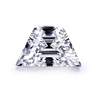 Loose Moissanite 2 Carat, Colorless Diamond, VVS1 Clarity, Trapezoid Cut Brilliant Gemstone for Making Engagement/Wedding/Ring/Jewelry/Pendant/Necklaces Handmade Moissanite