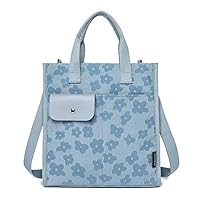 Work Bag for Women Women Handbag Crossbody Print Simple Casual Fabric Bag (Color: Blue, Size: 28x12x32cm)