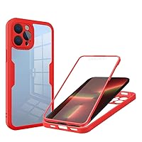 360 Full Body Double Side Screen Protector Case for iPhone 14 13 Pro 12 11 Pro 14 Pro Max XR 8 7 SE 2020 Phone Cover,red,for iPhone Xs Max