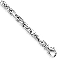 Mother's Day Gift Platinum 5 mm Solid Oval Link Chain Necklace 18